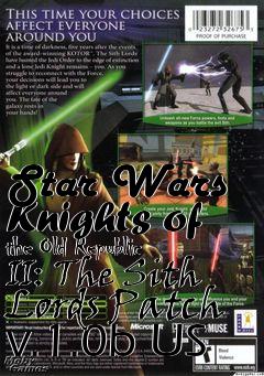 Box art for Star Wars Knights of the Old Republic II: The Sith Lords Patch v.1.0b US