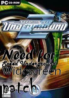 Box art for Need for Speed Underground Widescreen patch