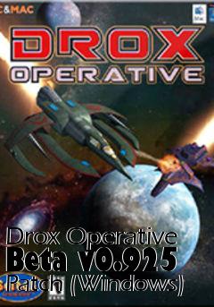 Box art for Drox Operative Beta v0.925 Patch (Windows)