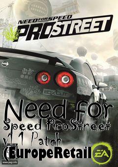 Box art for Need for Speed ProStreet v1.1 Patch (EuropeRetail