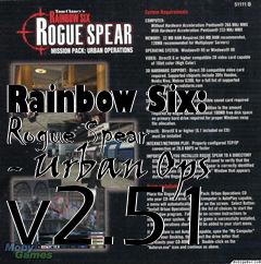 Box art for Rainbow Six: Rogue Spear - Urban Ops v2.51