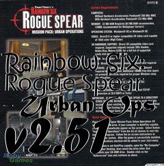 Box art for Rainbow Six: Rogue Spear - Urban Ops v2.51