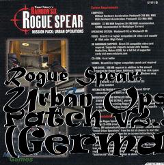 Box art for Rogue Spear: Urban Ops Patch v2.52 (German)