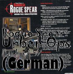 Box art for Rogue Spear: Urban Ops Patch v2.52 (German)