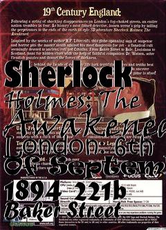 Box art for Sherlock Holmes: The Awakened