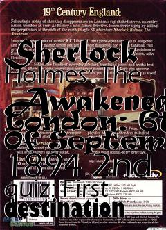 Box art for Sherlock Holmes: The Awakened