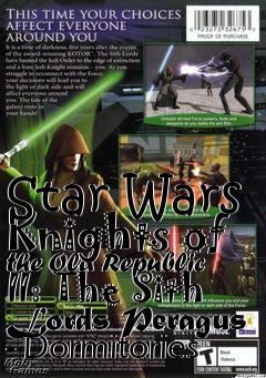 Box art for Star Wars Knights of the Old Republic II: The Sith Lords