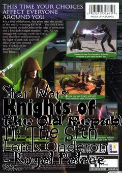 Box art for Star Wars Knights of the Old Republic II: The Sith Lords