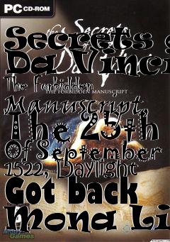 Box art for Secrets of Da Vinci: The Forbidden Manuscript, The