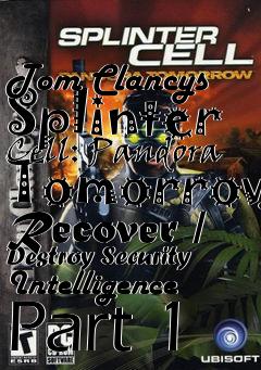 Box art for Tom Clancys Splinter Cell: Pandora Tomorrow