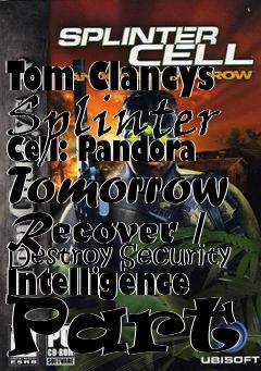 Box art for Tom Clancys Splinter Cell: Pandora Tomorrow