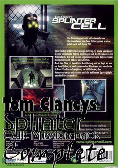 Box art for Tom Clancys Splinter Cell: Mission-pack