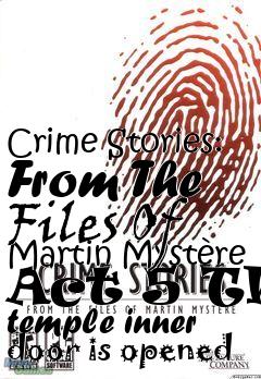 Box art for Crime Stories: From The Files Of Martin Myst�re