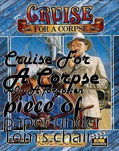 Box art for Cruise For A Corpse