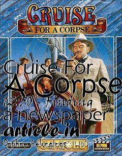 Box art for Cruise For A Corpse