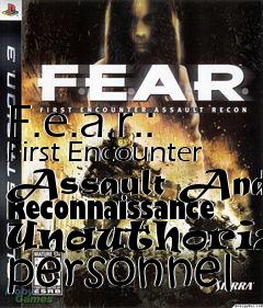 Box art for F.e.a.r.: First Encounter Assault And Reconnaissance