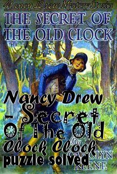 Box art for Nancy Drew - Secret Of The Old Clock