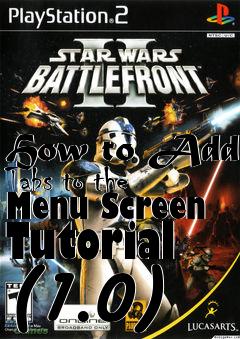 Box art for How to Add Tabs to the Menu Screen Tutorial (1.0)