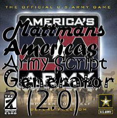 Box art for Mattmans Americas Army Script Generator 2 (2.0)