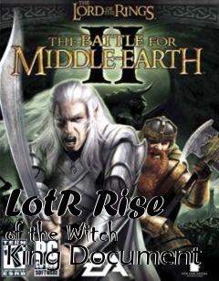 Box art for LotR Rise of the Witch King Document
