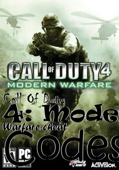 Box art for Call
Of Duty 4: Modern Warfare cheat Codes