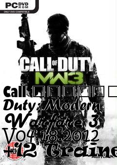 Box art for Call
						Of Duty: Modern Warfare 3 V04.18.2012 +12 Trainer