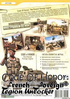 Box art for Code
Of Honor: French Foreign Legion Unlocker