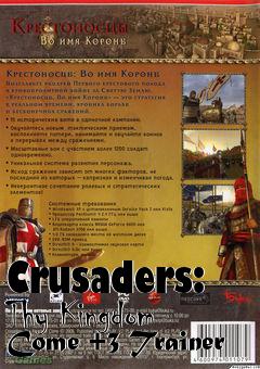 Box art for Crusaders:
Thy Kingdom Come +3 Trainer