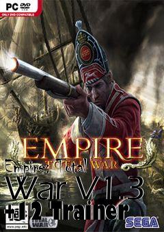 Box art for Empire:
Total War V1.3 +12 Trainer