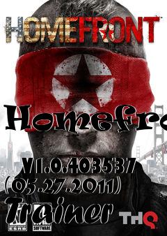 Box art for Homefront
            V1.0.403537 (05.27.2011) Trainer