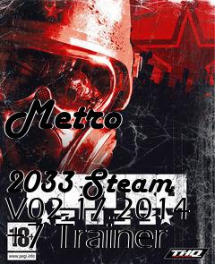 Box art for Metro
            2033 Steam V02.17.2014 +7 Trainer