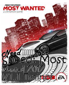 Box art for Need
						For Speed: Most Wanted 2012 V1.1 Trainer