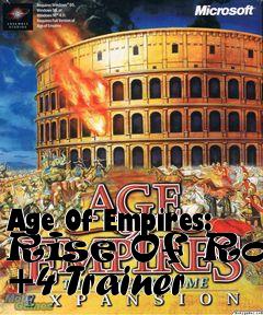 Box art for Age
Of Empires: Rise Of Rome +4 Trainer