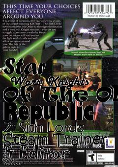 Box art for Star
      Wars: Knights Of The Old Republic 2: Sith Lords Steam Trainer & Editor