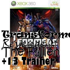 Box art for Transformers:
Revenge Of The Fallen +13 Trainer