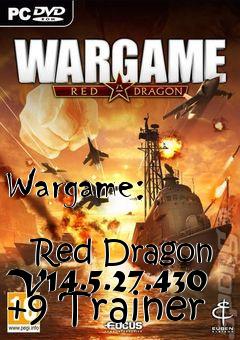 Box art for Wargame:
            Red Dragon V14.5.27.430 +9 Trainer
