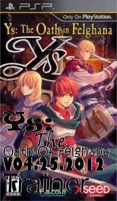 Box art for Ys:
            The Oath Of Felghana V04.25.2012 Trainer