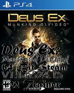 Box art for Deus
Ex: Mankind Divided 64 Bit Steam V1.1-b524.15 +22 Trainer