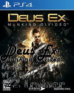 Box art for Deus
Ex: Mankind Divided 64 Bit Steam V1.3-b524.17 +22 Trainer