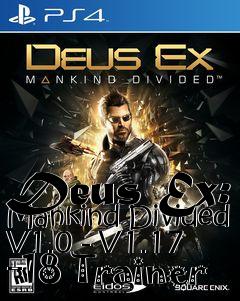 Box art for Deus
Ex: Mankind Divided V1.0 - V1.17 +18 Trainer