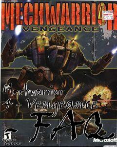 Box art for Mechwarrior 4 - Vengeance - FAQ