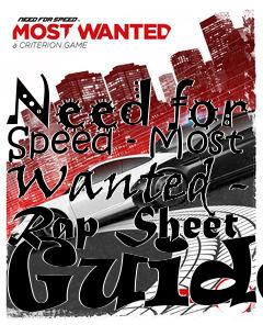 Box art for Need for Speed - Most Wanted - Rap Sheet Guide