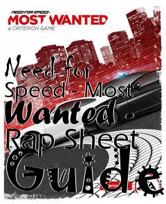 Box art for Need for Speed - Most Wanted - Rap Sheet Guide