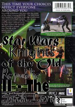 Box art for Star Wars - Knights of the Old Republic II - The Sith Lords