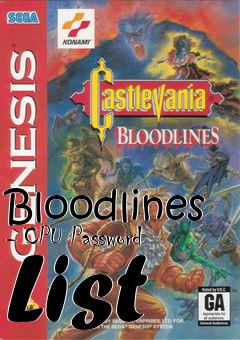 Box art for Bloodlines - CPU Password List